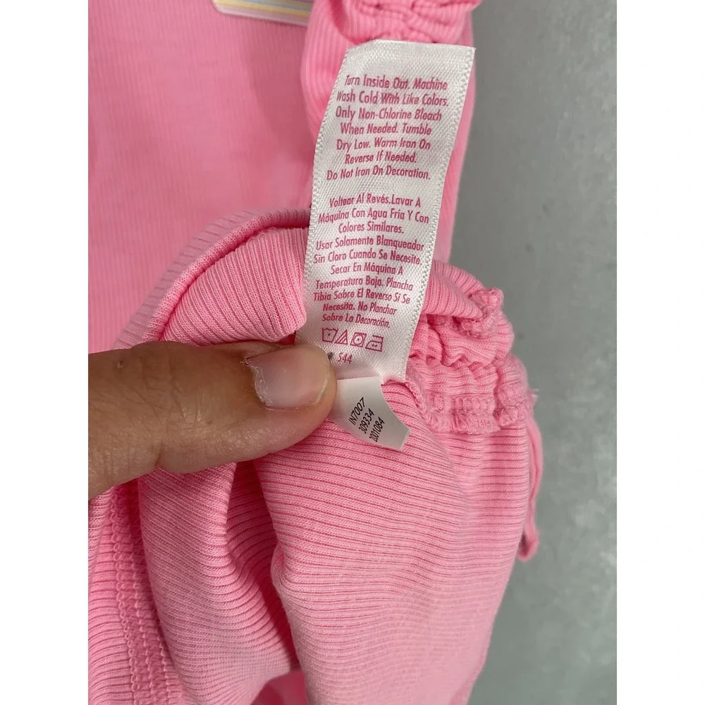 Justice Girls Tank Top Cinch Side Ribbed Pink Sport Club Size M 10